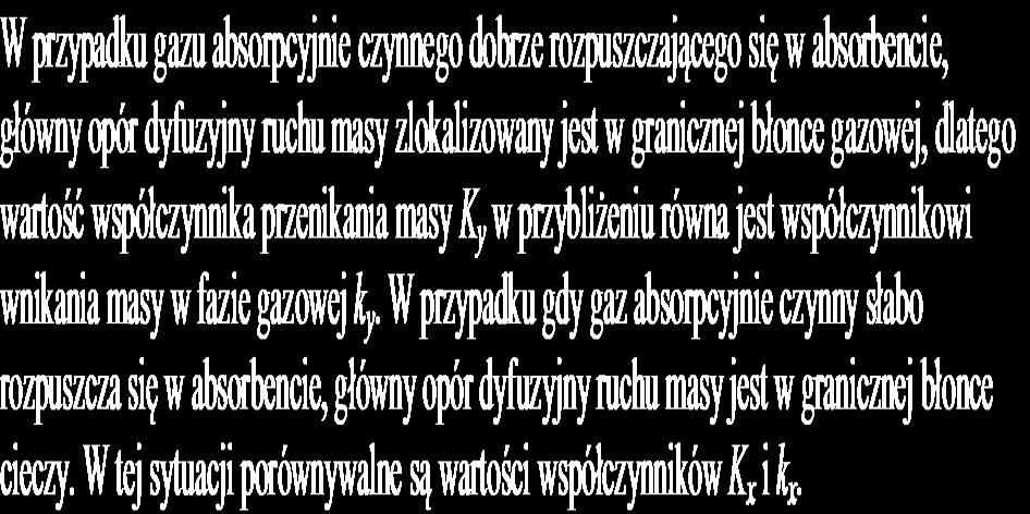 W przypadku znacznie wyższego oporu wnikania masy po jednej stronie można często zaniedbad ten znacznie niższy opór i