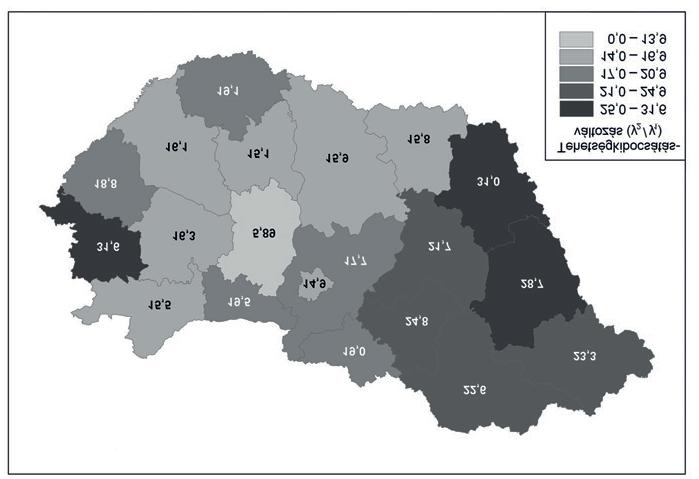 122 MAGDOLNA LÁCZAY talent Release Index talent attraction index specific retention of talent Map 1. Counties of Hungary between 1867 1990 Source: F.