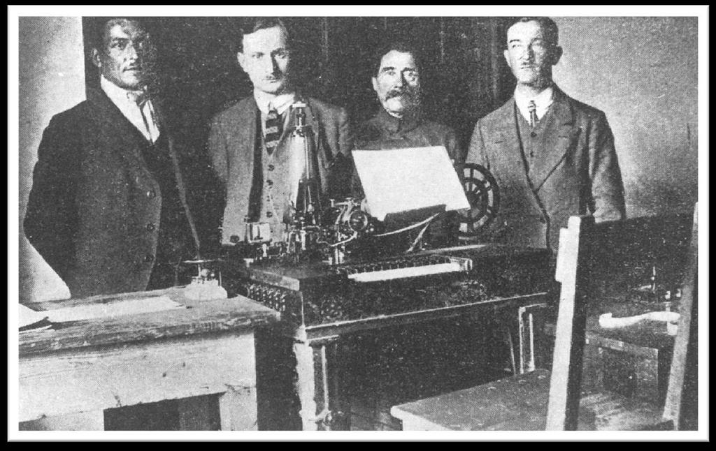 Personel pocztowy przy telegrafie Hughes a