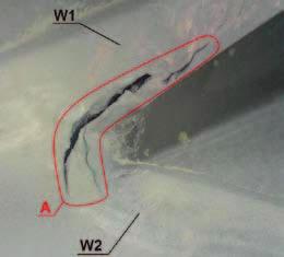 6 i 7b). W pierwszej serii badań spoiny pachwinowe o grubości projektowanej a = 3 5 mm wykonywano w temperaturze otoczenia T = 0-10 0 C. Płaskowniki w badanych modelach miały grubość t = 16 lub 20 mm.