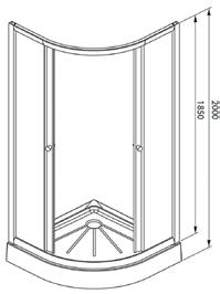 każdej strony regulacja w zakresie 20 mm Wymiary (mm) Kolor Szkło ALTN-965771 800x800x1850 chrom transparentne 764,54 ALTN-965772 900x900x1850