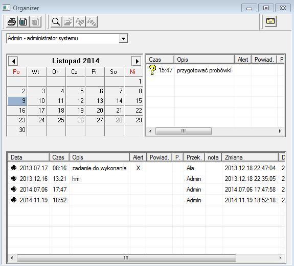Organizer Organizer jest prostym Personal information manager (tzw. PIM) przeznaczonym dla użytkowników BBMS.