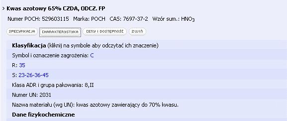 Jak się dostać do firmowych kart MSDS Stara wersja Jak będziemy mieli szczęście na dole okna z