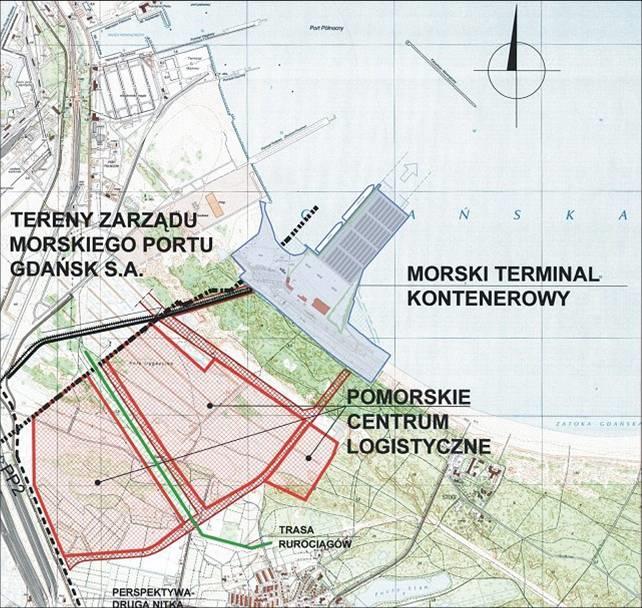 Rys. 2. Lokalizacja Pomorskiego Centrum Logistycznego Źródło: http://www.gdansk.pl/biznes/gdanska-agencja-rozwoju-gospodarczego-garg,a,13878 (dostęp: 05.09.