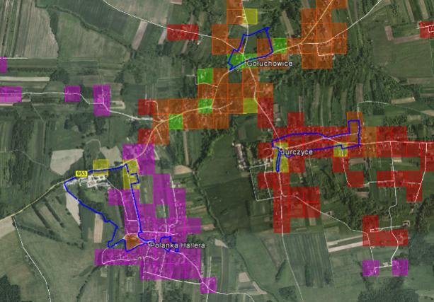 S t r o n a 73 Podobszar rewitalizacji Nr11,13,17 Wartości wskaźników na tle zdjęcia satelitarnego Sołectwa: Gołuchowice, Jurczyce, Polanka Hallera Granice podobszaru rewitalizacji Uzasadnienie: