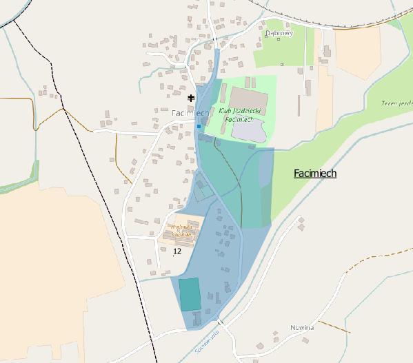 Niewielkie fragmenty poza wskaźnikiem wynikają z korekty granic podobszaru do granic własności, granic zwartych funkcji, granic użytkowania i elementów ekofizjografii urbanistycznej, a głównie