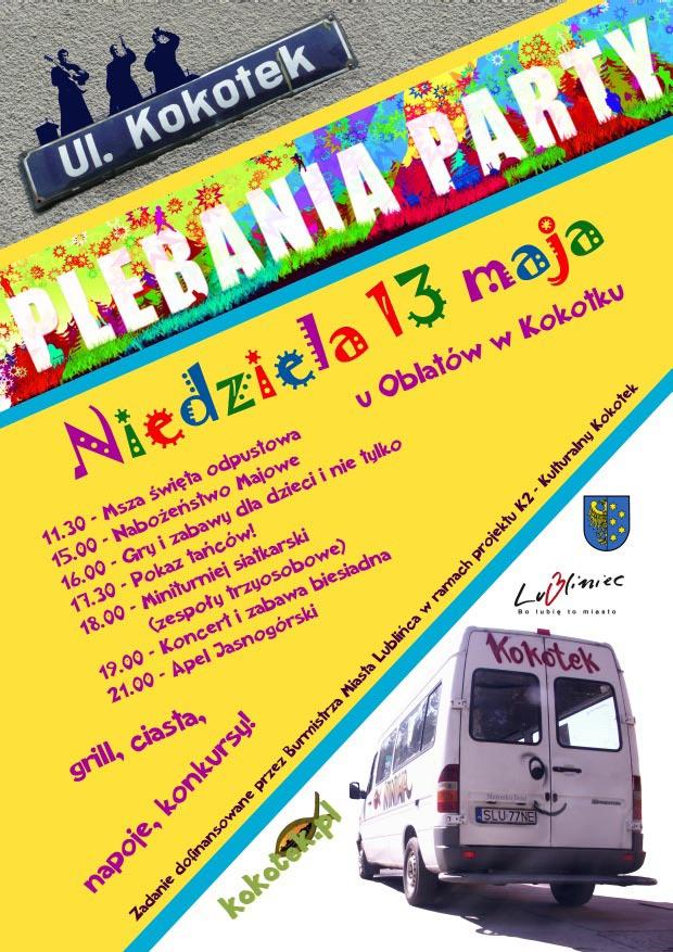 Wkrótce! Plebania Party i nie tylko! To już kolejna odpustowa impreza w Kokotku! Zapraszamy wszystkich na 13 maja do Kokotka!