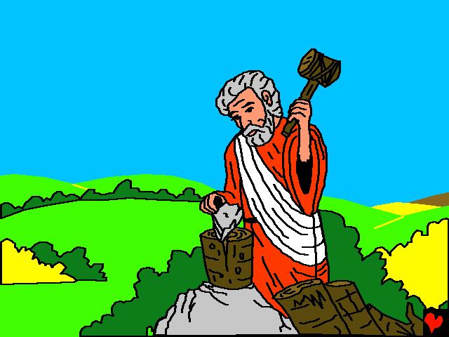 Jeszcze przed wyjściem, Abraham narąbał drewno