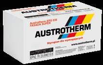 Austrotherm EPS 038 FASADA SUPER PRZEZNACZENIE I ZAKRES STOSOWANIA Płyty ze styropianu Austrotherm EPS 038 FASADA SUPER zaleca się stosować w budownictwie w zestawach wyrobów, w których potwierdzono