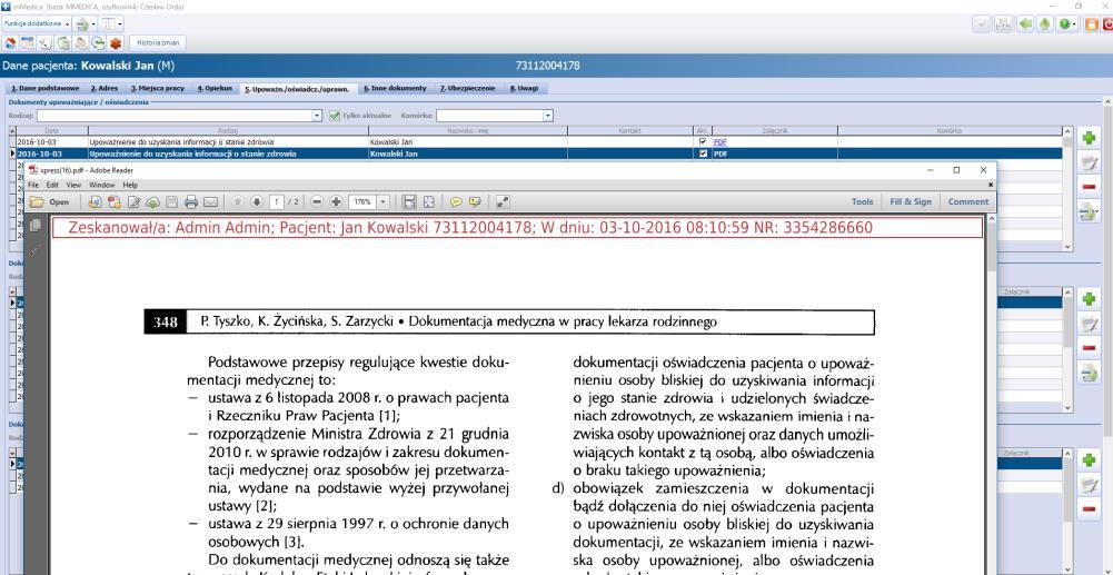 DODATKOWA OPCJA: przycisk zapisz OCR zapis do formatu PDF OCR (UWAGA: przycisk ten pojawi się jeśli wykupimy dodatkowo licencję na OCR oraz aktywujemy tą funkcję w systemie szczegóły patrz punkt 3.