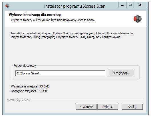 Wybór ścieżki instalacji systemu (przy aktualizacji nie pojawi się