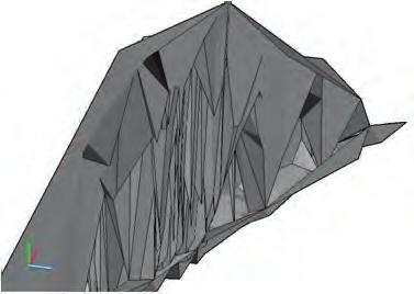STUDY OF THE CONDITION OF THE SELECTED UNDERGROUND CAVES IN KADZIELNIA AREA, KIELCE Fig. 9. Wireframe map of the sidewall [3] Fig. 6. The view of Korytarz Południowy (Southern Corridor) [3] Fig. 7.