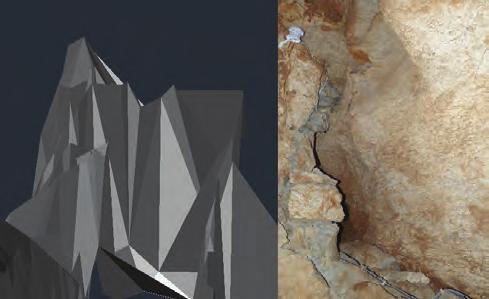 The fragment shows the cavity at Korytarz Lewy (Left Corridor) [5] In addition, sample pictures were taken in the observed cave in order to compare them with the obtained results of visualization.