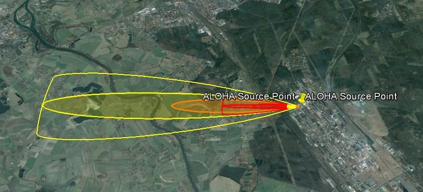 uproszczony (Międzynarodowa Agencja Energii Atomowej) program ALOHA - model dokładny