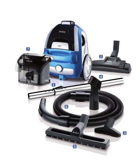 DESCRIPTION OF THE APPLIANCE Appliance components (Fig. 1, item...): 1. Handle 2. Power control slider in handle 3. Telescopic tube 4. Hose 5.