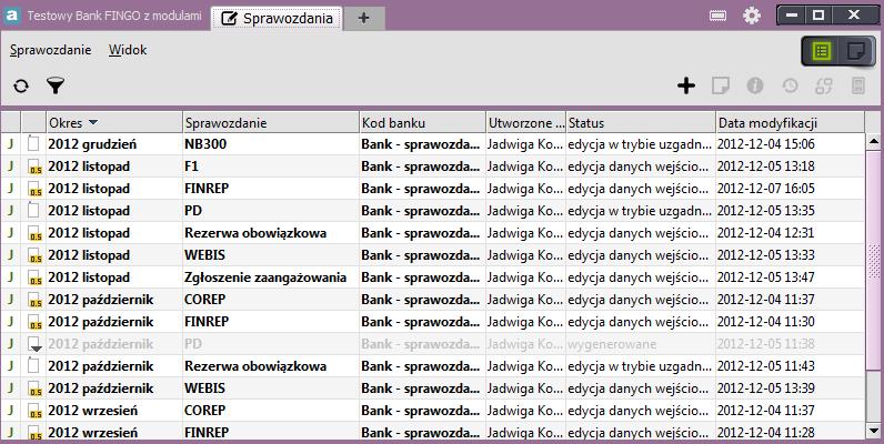 System bsługi sprawzdawczści Skrócna instrukcja użytkwnika tryb pracy Lista sprawzdań z widczną listą wszystkich sprawzdań znajdujących się w bazie asist prezentwany gdy przed zamknięciem aplikacji: