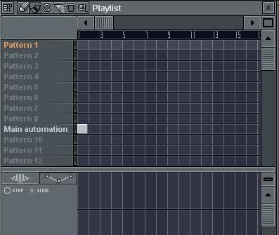 Ułóż na PlayLiscie na lini Patternu 1-4 kratki. Teraz obok PLAY zaznacz opcję SONG.