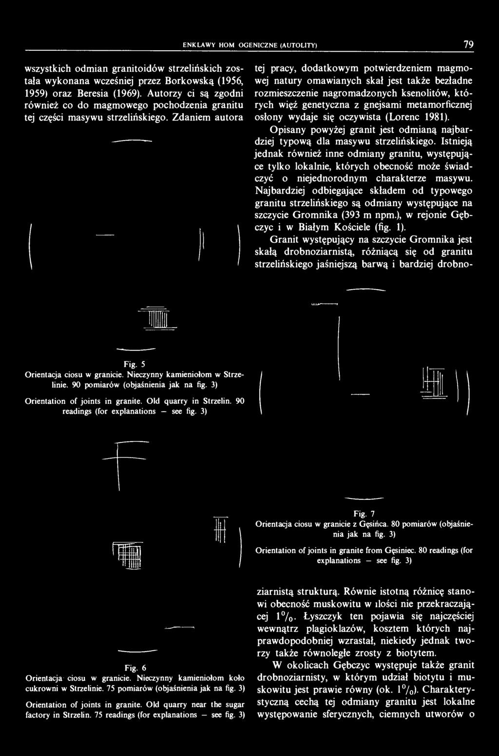 ENKLAWY HOMF.OGENICZNE (AUTOLITY) 79 wszystkich odmian granitoidów strzelińskich została wykonana wcześniej przez Borkowską (1956, 1959) oraz Beresia (1969).