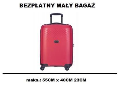 Bagaż podręczny ma ściśle określone wymiary 55x40x23cm; ZAKWAEROWANIE