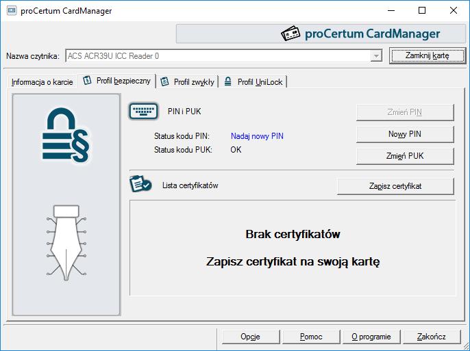 Rysunek 31: pro CardManager profil bepzieczny. 7.