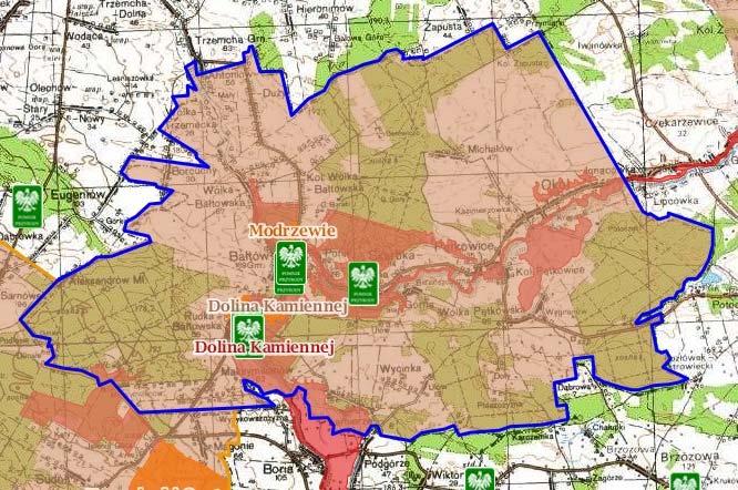 Obszary chronione i cenne przyrodniczo Na terenie Gminy Bałtów występują: 2 Obszary Specjalnej Ochrony Siedlisk Natura 2000 (11% powierzchni gminy), Dolina Kamiennej PLH260019 na terenie gminy