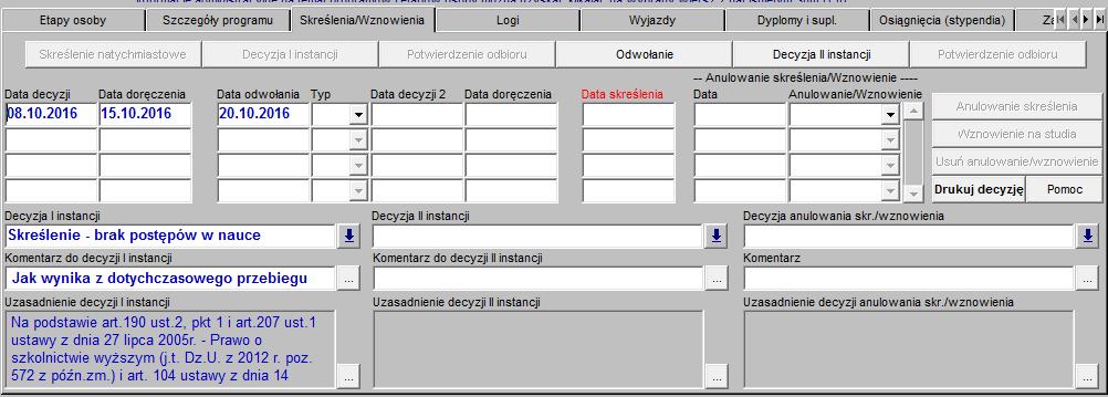 Operator skanuje i wprowadza do systemu plik z treścią odwołania (alternatywnie można wymagać od studenta dostarczenia wersji