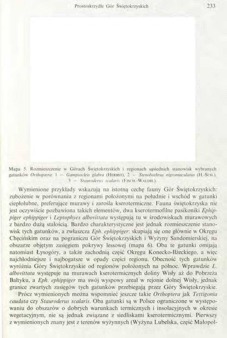 Prostoskrzydłe G ór Świętokrzyskich 2 3 3 KOŃSKIE OSTROW IEC SWK Czarna JĘD RZEJÓ W STA SZÓW 'o T A R N O B R Z E G M apa 5.