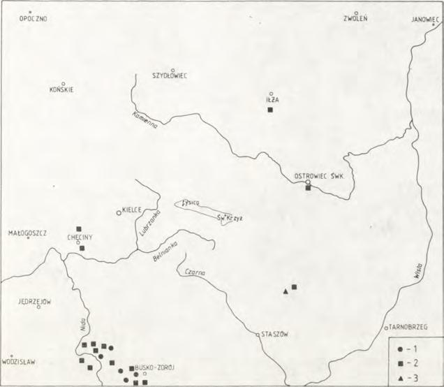 ), 3 Stauroderus scalaris (F isch.-w ald h.). Wymienione przykłady wskazują na istotną cechę fauny Gór Świętokrzyskich: zubożenie w porównaniu z regionami położonymi na południe i wschód w gatunki