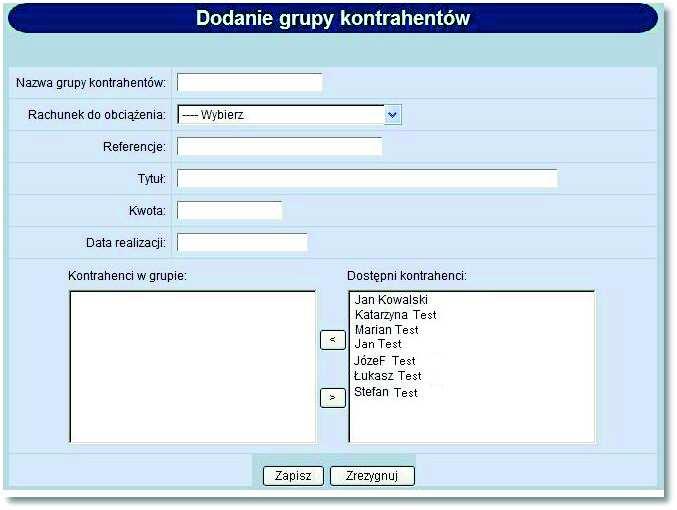 Rozdział 13 Kontrahenci! Kontrahenci w grupie - lista kontrahentów znajdujących w danej grupie.