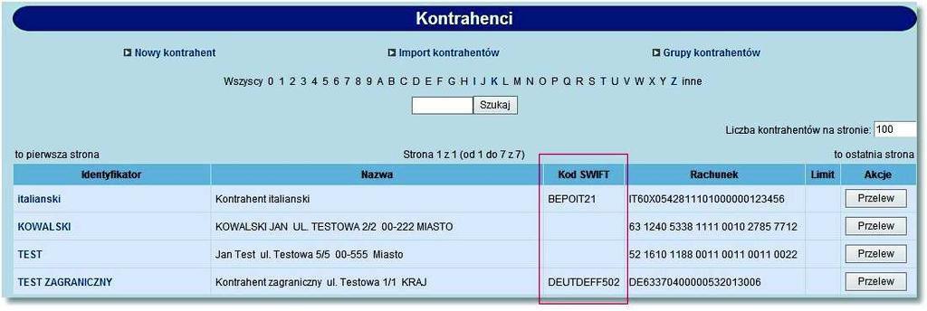 użytkownikowi wyświetlany jest ekran Edycja kontrahenta - akceptowanie.