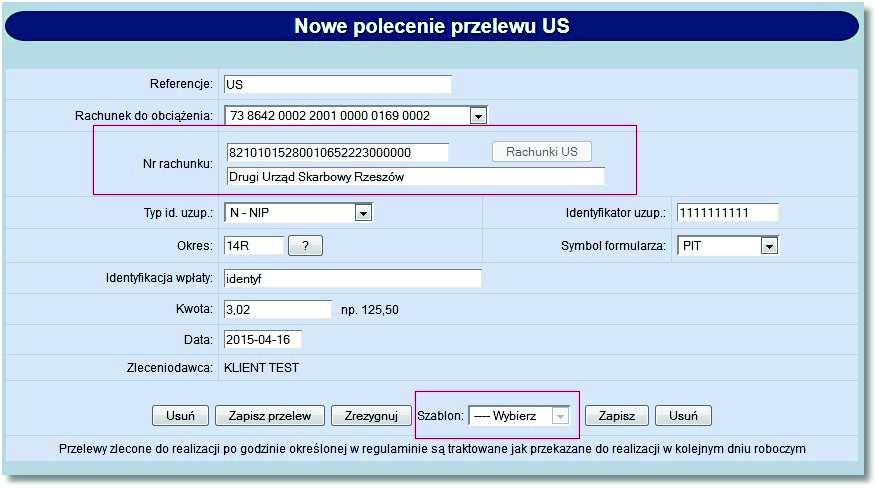 Rozdział 9 Przelewy 3) Na formatce edycji przelewu zagranicznego:! brak jest możliwości edycji NRB kontrahenta!