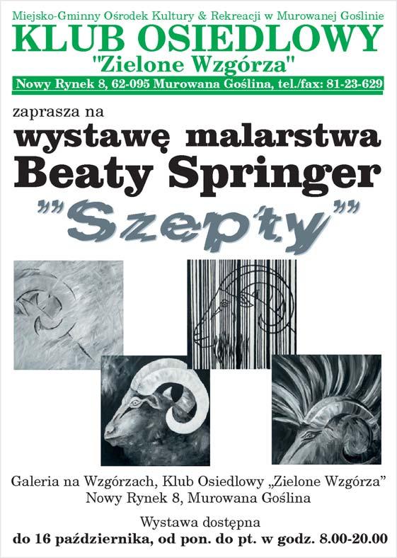 plac przy kościele św. Ducha LISTOPAD 13 listopada Eliminacje Gminne do XXI Konkursu Młodych Recytatorów Jesienna Zaduma Sala imprezowa Ośrodka Kultury przy ul.