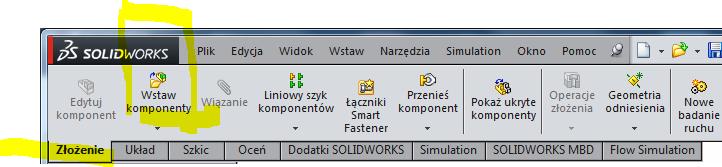 b) Wstawienie koła i felgi za