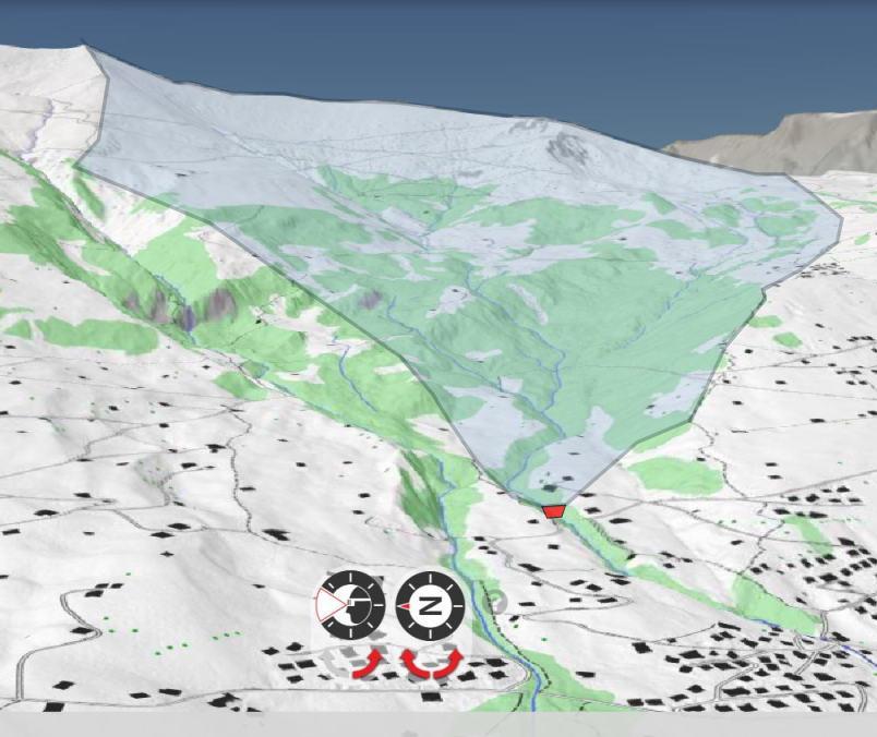 Accumulation area and the barrier localization (red).