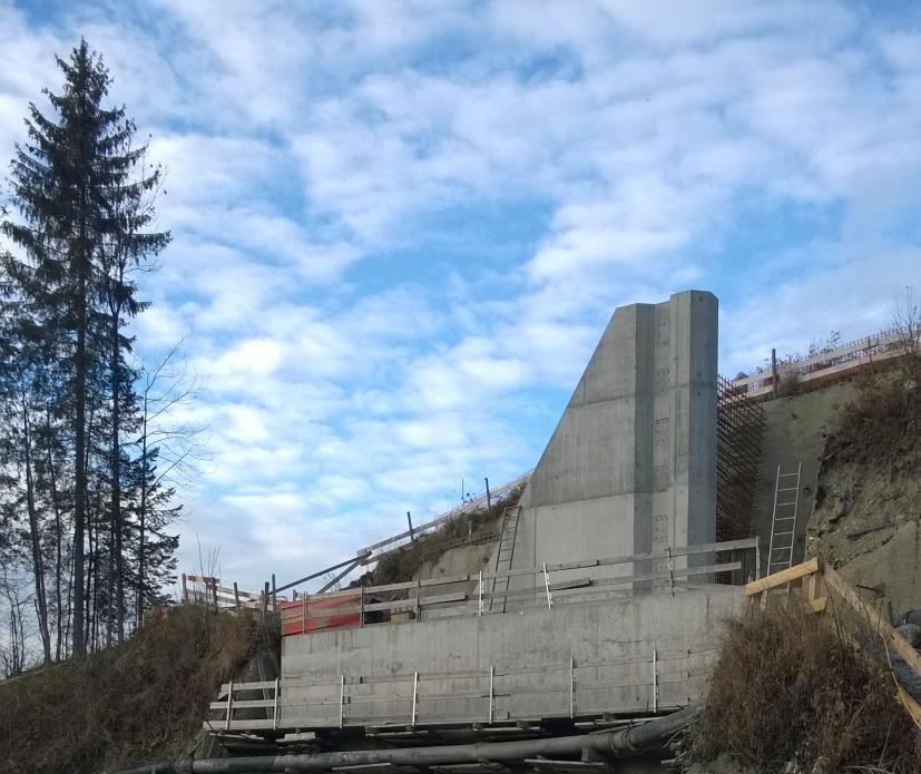 visible huge scale of the project Another view of the concrete pillars