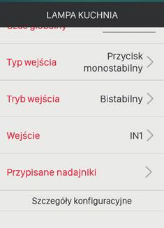 W czasie <5 s należy wcisnąć przycisk, który ma być wpisany w trybie bistabilnym (np. 1 ). 4. Dioda STATUS zostanie wygaszona i ponownie zaświeci się na kolor czerwony. 5.