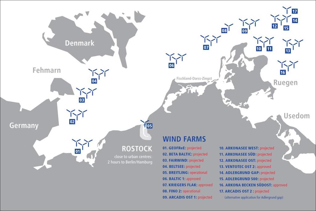 Baltic 1 (48,3 MW) 2011 Rostock centrum logistyczne dla