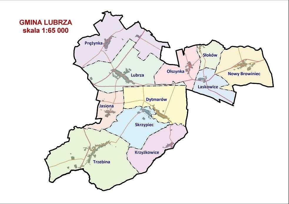 Granice terytorialne Gminy Lubrza Załącznik nr 1do Uchwały Nr XXVI/201/2013 Rady Gminy Lubrza z dnia 27.09.2013r.