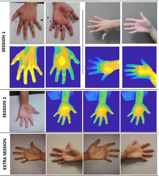 slide 14 of 23 MobiBits Mobibits - Zdjęcia dłoni Zdjęcia dłoni - termiczne i słabej jakości w świetle widzialnym zostały zebrane w trzech sesjach: obie