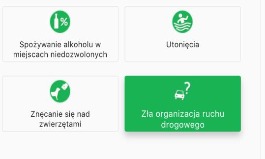 c. Wybieramy ikoną z kategorią zgłoszenia, najeżdżamy na nią kursorem myszy i poprzez