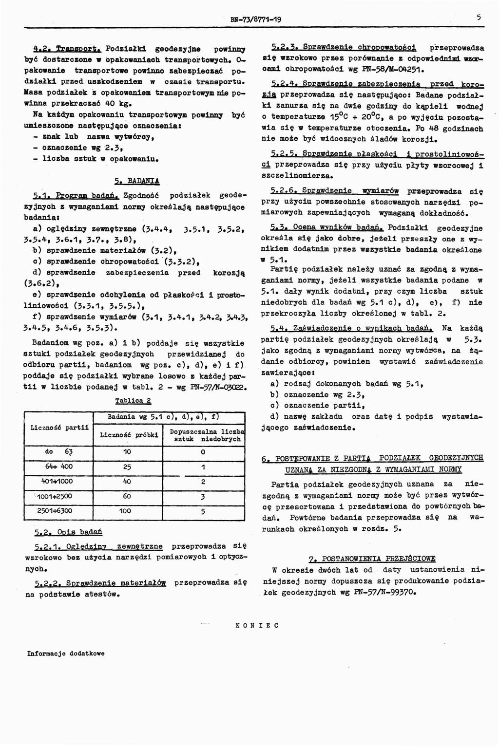 BB73/877119 5 4.2.!ranspft. Pdziaki gedez;yjne pw b;yć dstarczne w pakwaniach transprtw;ycb.. O pakwanie transprtwe pwinn zabezpiezać pdziałki przed uszkdzeniem w czasie transprtu.