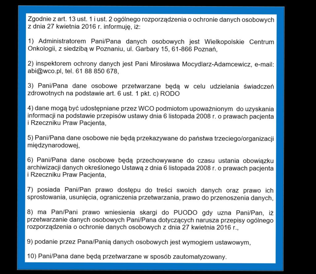 w dowolnym momencie, prawo wniesienia skargi do organu nadzorczego, informacje o zautomatyzowanym podejmowaniu decyzji, w tym o