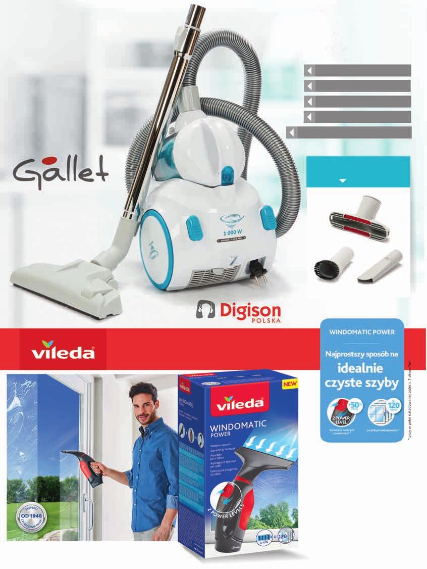 199 99 ODKURZACZ bezworkowy z silnikiem ECO Gallet ECO silnik o mocy 1000 W wysokiej jakości filtr Hepa pojemnik na kurz o poj.