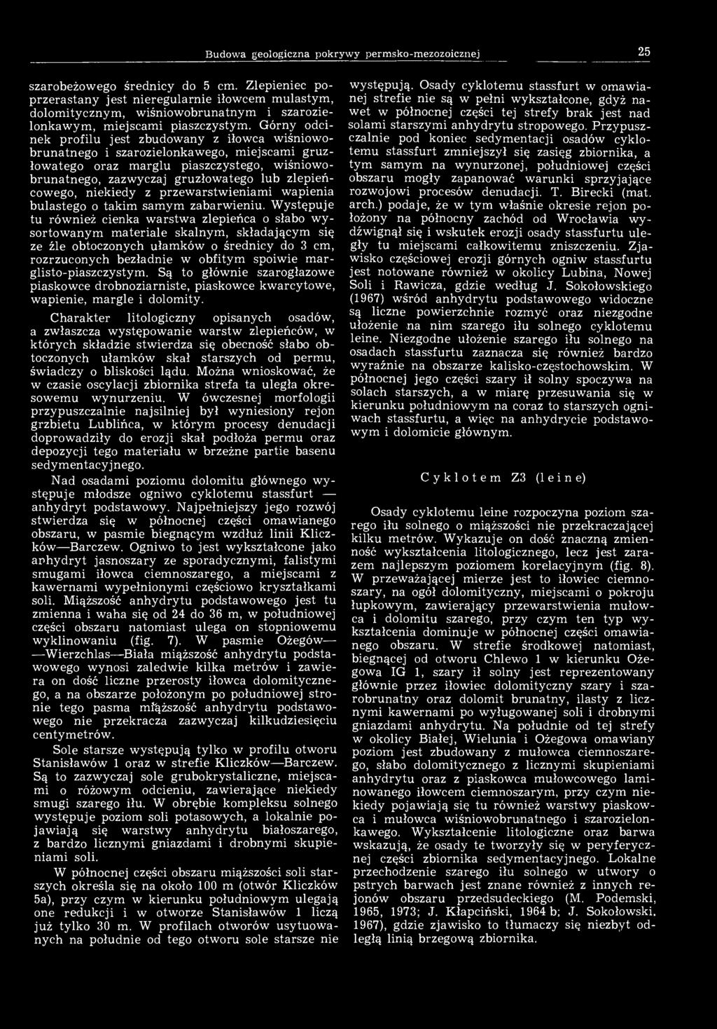 Budowa geologiczna pokrywy permsko-mezozoicznej 25 szarobeżowego średnicy do 5 cm.