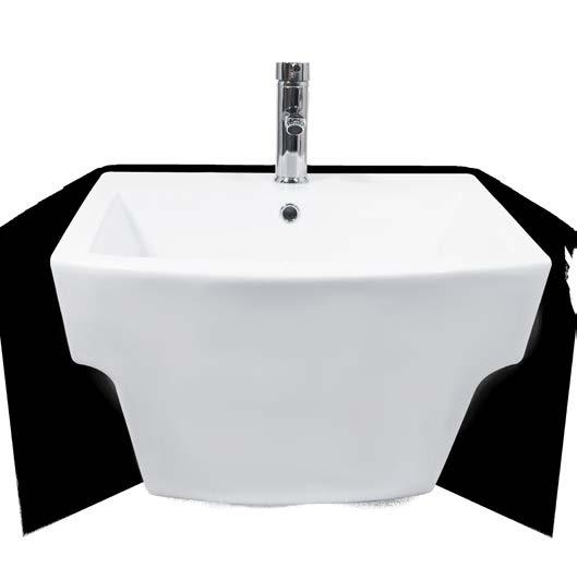 łazienki. Do umywalki stylistycznie pasuje kompakt WC lub miska WC wisząca oraz bidet wiszący z kolekcji Massi Inglo.