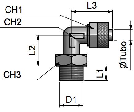 SC obrotowa złączka kątowa z gwintem zewnętrznym - gwint walcowy G1/" / G1/" / / CH3 SC-0-1-N-0-3