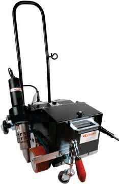 2010 Temperatura C : 20-650 bez końcówki Moc cieplna 4 000 W / 230 V Poziom hałasu : < 70 dba Szerokość zgrzewu : 40 / 45 mm Szybkość zgrzewania : 1-18 m/ min Ciężar kg (z przewodem 7m) : 29,5 kg