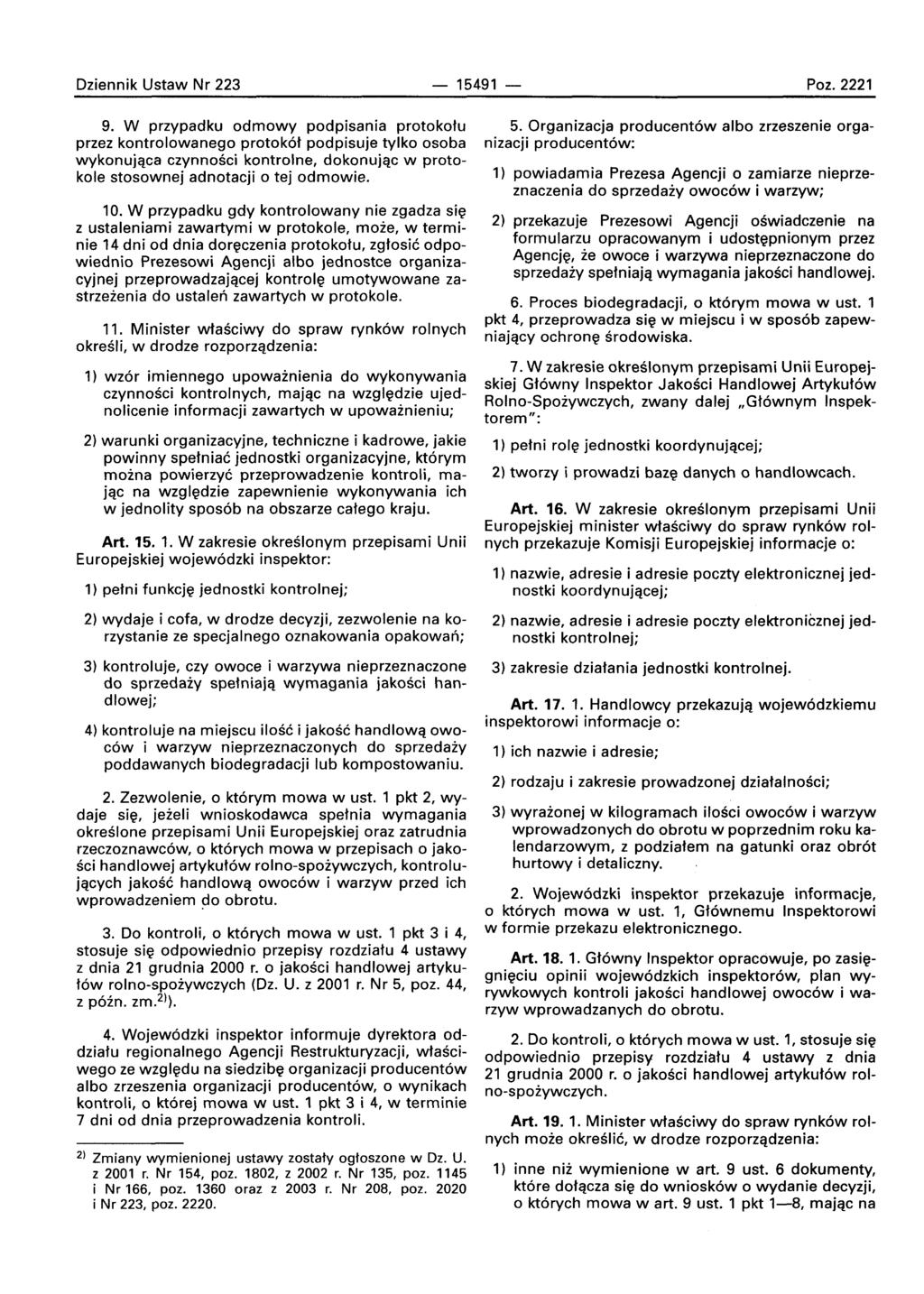 Dziennik Ustaw Nr 223-15491 Poz.2221 9.