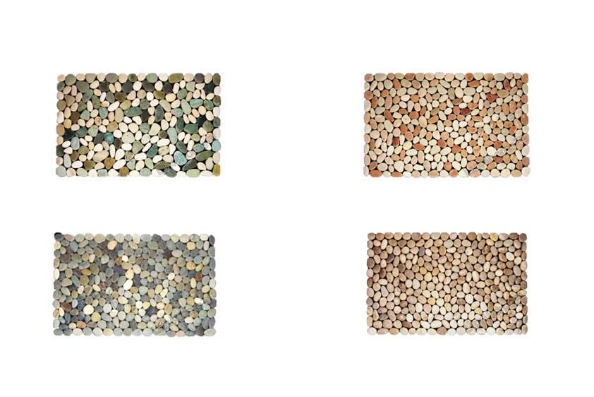 Lux4home 27 Dywaniki - Mix White & Green Pebble Rozmiar: 450,75x760,2 mm Grubość: 20 mm Dywaniki - Miix White & Pink Pebble Rozmiar: