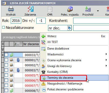 4. Szablony zleceń - powiadomienia Umożliwiono konfigurowanie powiadomień na